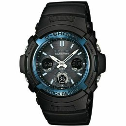 Unisex Watch Casio AWG-M100A-1AER Black Blue (Ø 52 mm)