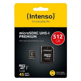 Micro SD Memory Card with Adaptor INTENSO 3423493 512 GB 45 MB/s