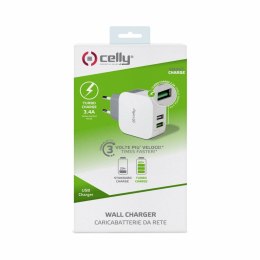 Battery charger Celly TC2USBTURBO White