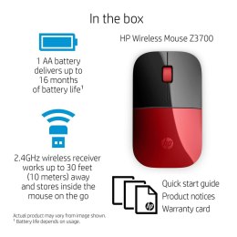 Wireless Mouse HP Z3700 Red Black/Red