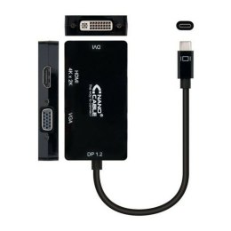 USB-C to VGA/HDMI/DVI Adapter NANOCABLE 10.16.4301-BK (10 cm) Black 10 cm