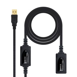 USB Extension Cable NANOCABLE 10.01.0213 Black 15 m
