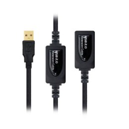 USB Extension Cable NANOCABLE 10.01.021 Black - 15 m
