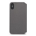 Moshi Overture - Case for iPhone Xs Max with card holder + stand up (Herringbone Gray)
