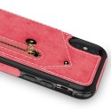 Zizo Nebula Wallet Case - Wallet Back and Zipper Pouch with Tempered Glass Screen Protector for iPhone X (Pink/Black)