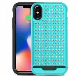 Zizo Star Diamond Hybrid Cover for iPhone X (Teal/Black)