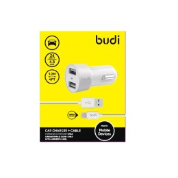 Budi - 2 USB car charger with LED indicator+lightning cable