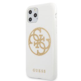 Guess Circle Glitter 4G - Case for iPhone 11 Pro Max (biały)
