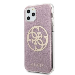 Guess Circle Glitter 4G - Case for iPhone 11 Pro Max (różowy)