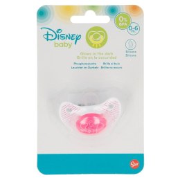 Mickey Mouse - Anatomically shaped silicone teat 0 - 6 m (glow in the dark) (pink)