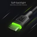 Cable Green Cell Ray USB-A - USB-C Green LED 200cm with support for Ultra Charge QC3.0 fast charging