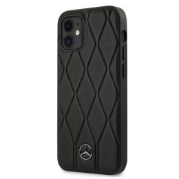 Mercedes Leather Wave Line - Case for iPhone 12 mini (black)