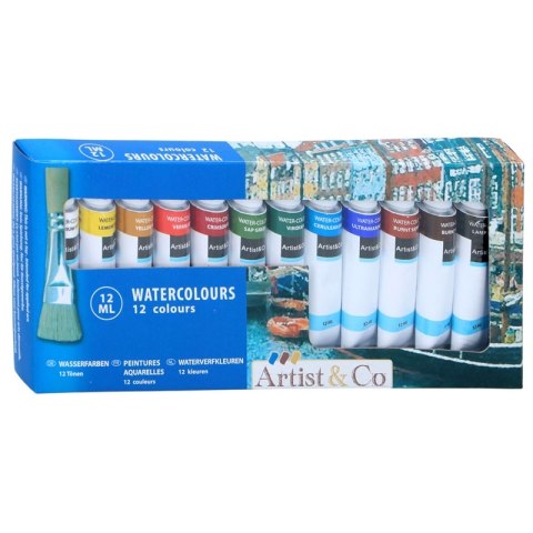 Watercolor paints in 12ml tubes 12 pcs.