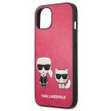 Karl Lagerfeld PU Leather Karl & Choupette Embossed - Case for iPhone 13 Mini (Fuchsia)