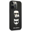 Karl Lagerfeld Saffiano Karl & Choupette Embossed Heads - Case for iPhone 13 Pro (Black)