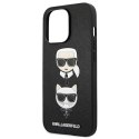 Karl Lagerfeld Saffiano Karl & Choupette Embossed Heads - Case for iPhone 13 Pro (Black)