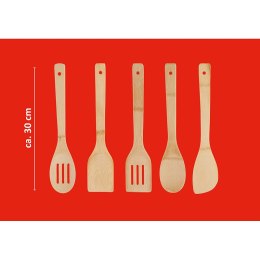 Alpina - Bamboo kitchen utensil set 5 pcs. with container (Grey)