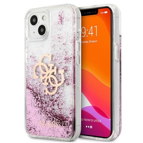 Guess Liquid Glitter 4G Big Logo - Case for iPhone 13 mini (Pink)