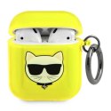 Karl Lagerfeld Choupette Head Glitter - Case for Airpods (fluo yellow)