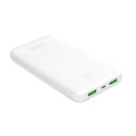 PURO White Fast Charger Power Bank - Power bank for smartphones and tablets 10000 mAh, 2xUSB-A + 1xUSB-C (white)