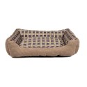 Soft bed sofa for a dog 75 x 58 x 19 cm size. L (beige)