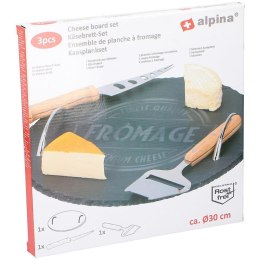 Alpina - 3-piece set for serving cheese (slate, knife and slicer)