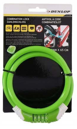 Dunlop anti-theft bicycle lock with code (green)