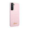 Guess Silicone Script Metal Logo - Cover for Samsung Galaxy S22+ (Pink)