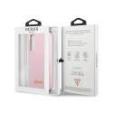 Guess Silicone Script Metal Logo - Cover for Samsung Galaxy S22+ (Pink)