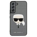 Karl Lagerfeld Saffiano Ikonik Karl`s Head - Case for Samsung Galaxy S22+ (Silver)