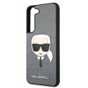 Karl Lagerfeld Saffiano Ikonik Karl`s Head - Case for Samsung Galaxy S22+ (Silver)