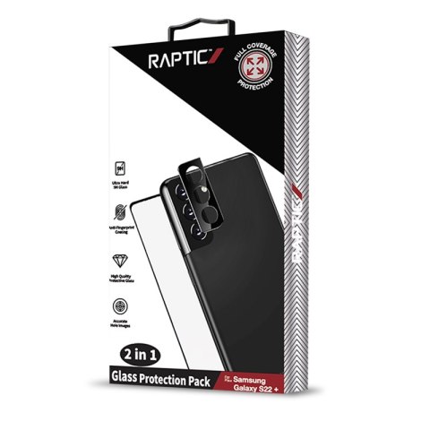Raptic Glass 2 in 1 bunle Kit for Samsung Galaxy S22+ (Screen protector + Camera Lens protector)