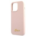 Guess Silicone Script - Case for iPhone 12 / iPhone 12 Pro (pink)