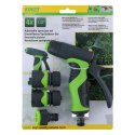 Kinzo - Garden watering kit, spray gun with flow regulation plus 1/2 "couplings (4 pcs.)