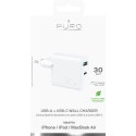 PURO Mini Fast Travel Charger - Fast USB-A + USB-C Power Delivery 30W (white)