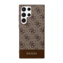 Guess 4G Bottom Stripe Metal Logo Collection - Case for Samsung Galaxy S23 Ultra (Brown)