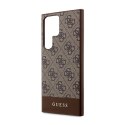 Guess 4G Bottom Stripe Metal Logo Collection - Case for Samsung Galaxy S23 Ultra (Brown)