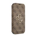 Guess Booktype 4G Big Metal Logo - Case for iPhone 13 Pro Max (Brown)