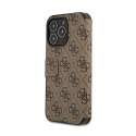 Guess Booktype 4G Big Metal Logo - Case for iPhone 13 Pro Max (Brown)