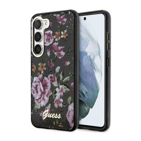 Guess Flower Collection - Case for Samsung Galaxy S23+ (Black)