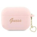 Guess Silicone Heart Charm - Case for Apple AirPods Pro 2 (Pink)