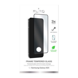 PURO Frame Tempered Glass - Tempered glass for the Samsung Galaxy S23 (black frame)