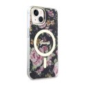 Guess Flower MagSafe - Case for iPhone 14 (Black)