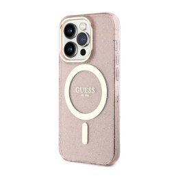 Guess Glitter Gold MagSafe - Case for iPhone 14 Pro (Pink)