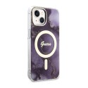 Guess Golden Marble MagSafe - Case for iPhone 14 (Purple)