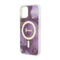 Guess Golden Marble MagSafe - Case for iPhone 14 (Purple)