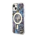 Guess Leopard MagSafe - Case for iPhone 14 (Blue)