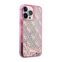 Guess Liquid Glitter Transculent 4G - Case for iPhone 14 Pro (Pink)