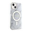 Guess Marble MagSafe - Case for iPhone 14 (White)