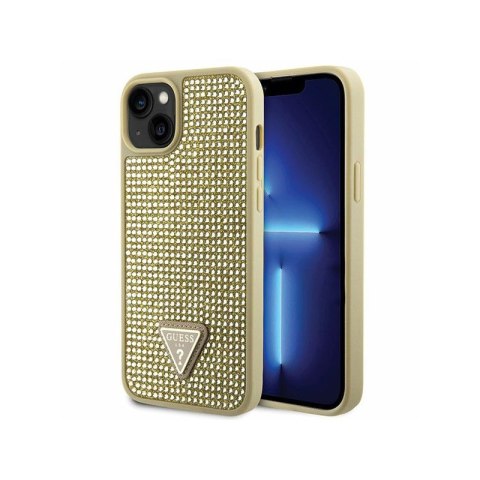 Guess Rhinestone Triangle - Case for iPhone 14 (Gold)